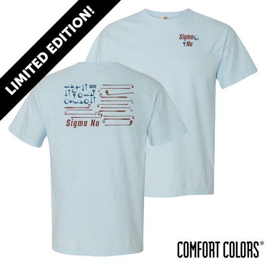 Sigma Nu Fore The Brotherhood Short Sleeve Golf Tee.