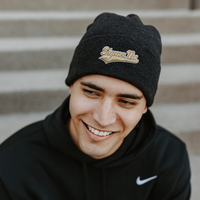 Sigma Nu Signature Charcoal Beanie