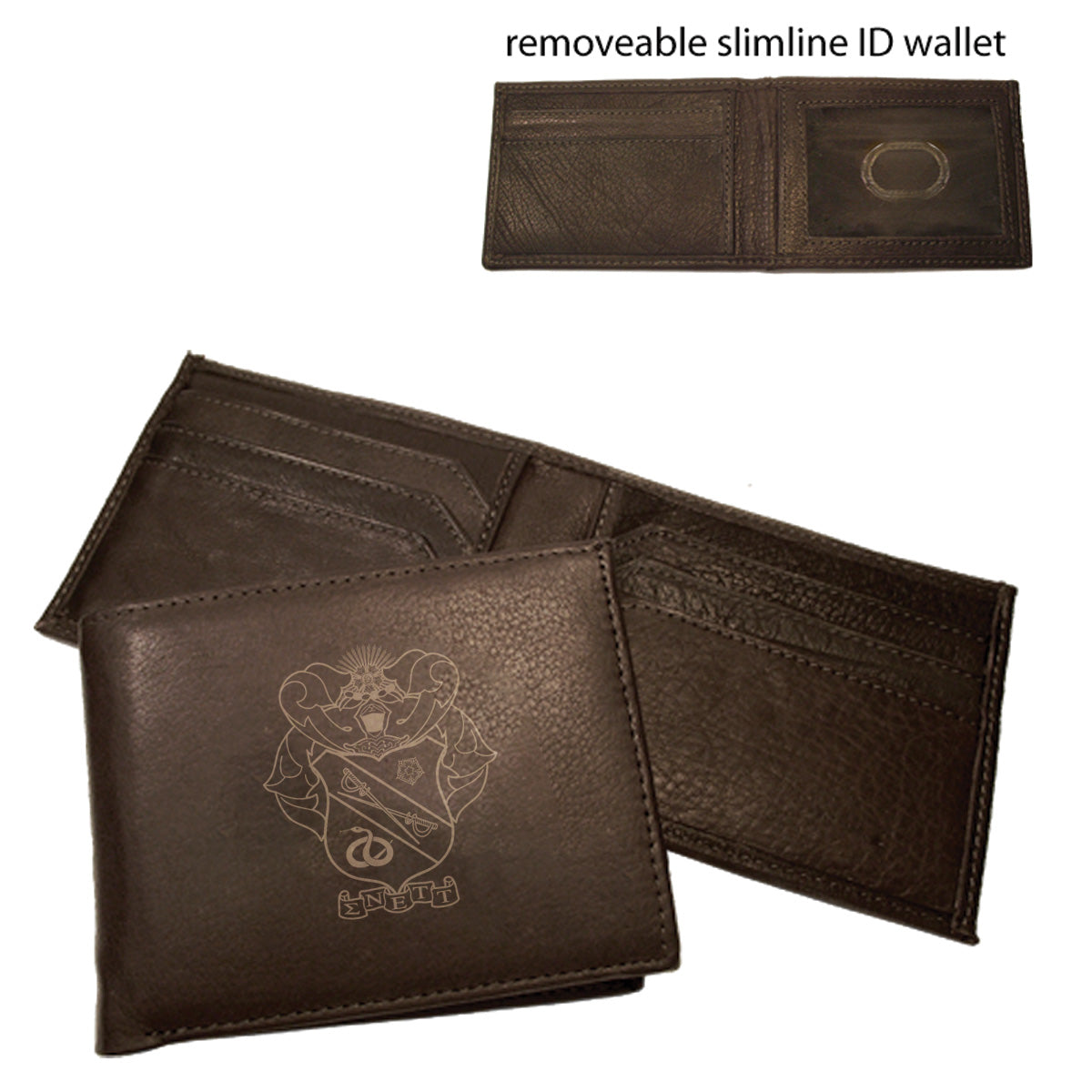 Sigma Nu Brown Leather Crest Bi-Fold Wallet – Sigma Nu Official Store