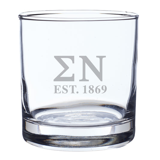 Sigma Nu Engraved Glass