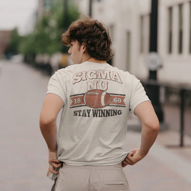 Sigma Nu Stay Winning Football Short Sleeve Tee