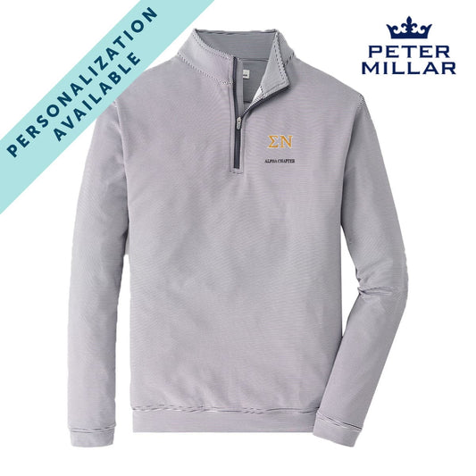 Sigma Nu Personalized Peter Millar Mini Stripe Stretch Quarter Zip