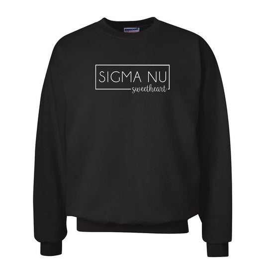 Sigma Nu Sweetheart Black Crewneck | Sigma Nu | Sweatshirts > Crewneck sweatshirts