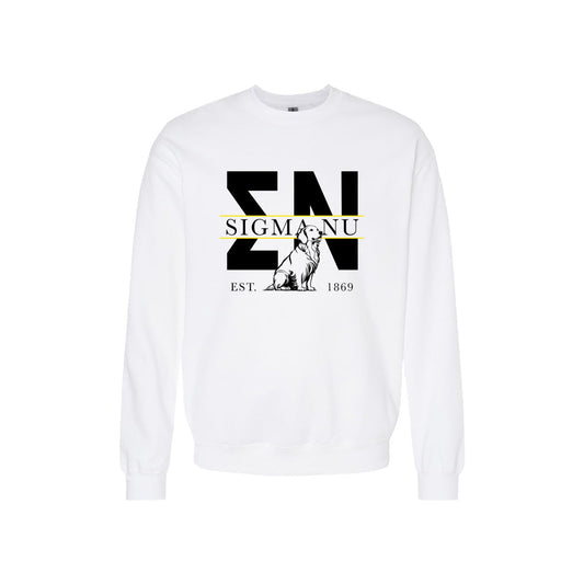 New! Sigma Nu Golden Letters Crewneck