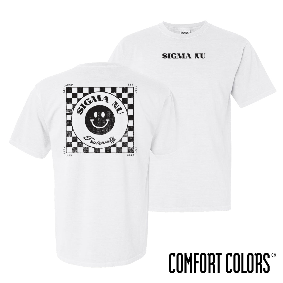 Sigma Nu Comfort Colors Retro Smiley Short Sleeve Tee