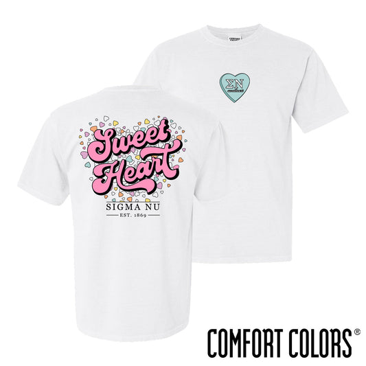 New! Sigma Nu Comfort Colors Sweetheart White Short Sleeve Tee