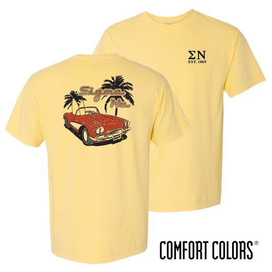 Sigma Nu Comfort Colors Yellow Hot Rod Short Sleeve Tee | Sigma Nu | Shirts > Short sleeve t-shirts