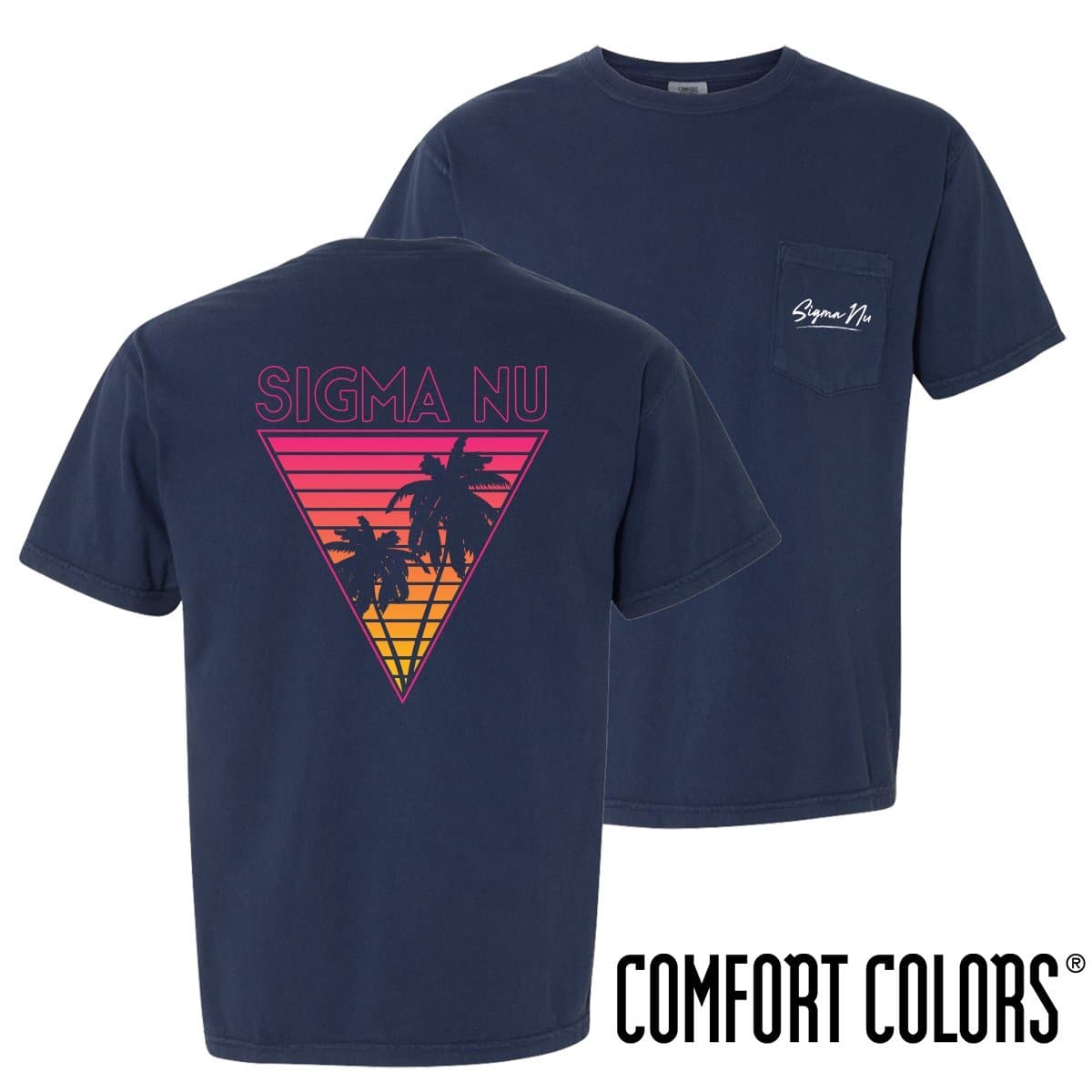 Sigma Nu Comfort Colors Navy Short Sleeve Miami Pocket Tee | Sigma Nu | Shirts > Short sleeve t-shirts