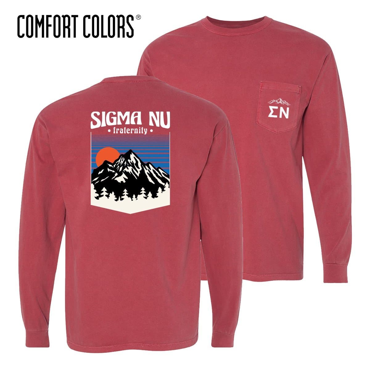 Sigma Nu Comfort Colors Long Sleeve Retro Alpine Tee | Sigma Nu | Shirts > Long sleeve t-shirts