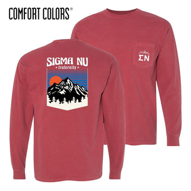 Sigma Nu Comfort Colors Long Sleeve Retro Alpine Tee | Sigma Nu | Shirts > Long sleeve t-shirts