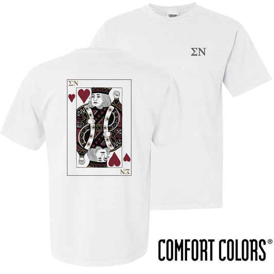 Sigma Nu Comfort Colors White King of Hearts Short Sleeve Tee | Sigma Nu | Shirts > Short sleeve t-shirts