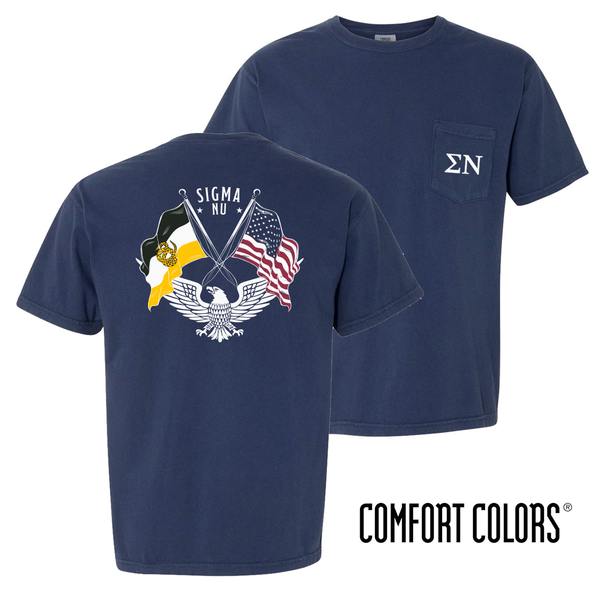 Sigma Nu Comfort Colors Navy Patriot tee | Sigma Nu | Shirts > Short sleeve t-shirts