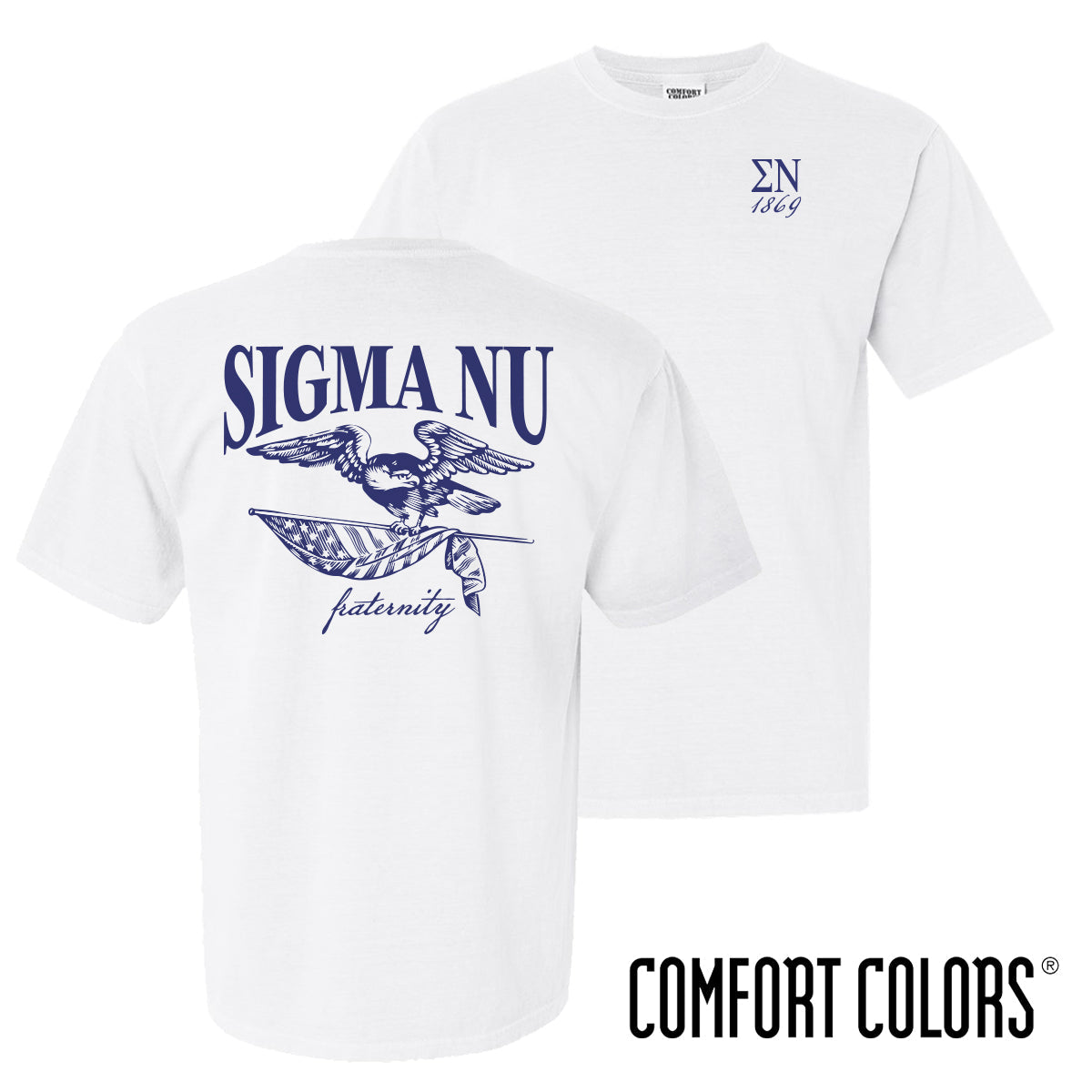 Sigma Nu Comfort Colors Freedom White Short Sleeve Tee