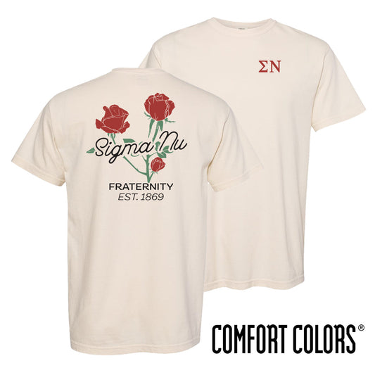 New! Sigma Nu Comfort Colors Rosebud Ivory Short Sleeve Tee