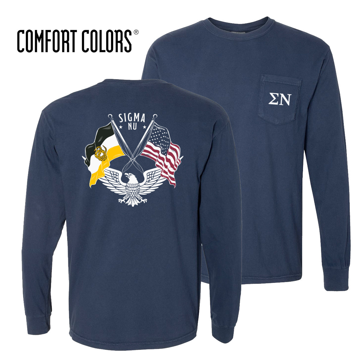 Sigma Nu Comfort Colors Navy Patriot tee | Sigma Nu | Shirts > Short sleeve t-shirts