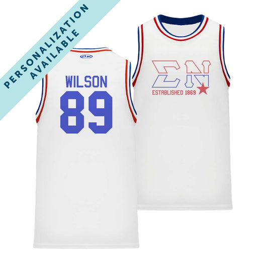 Sigma Nu Retro Block Basketball Jersey | Sigma Nu | Shirts > Jerseys