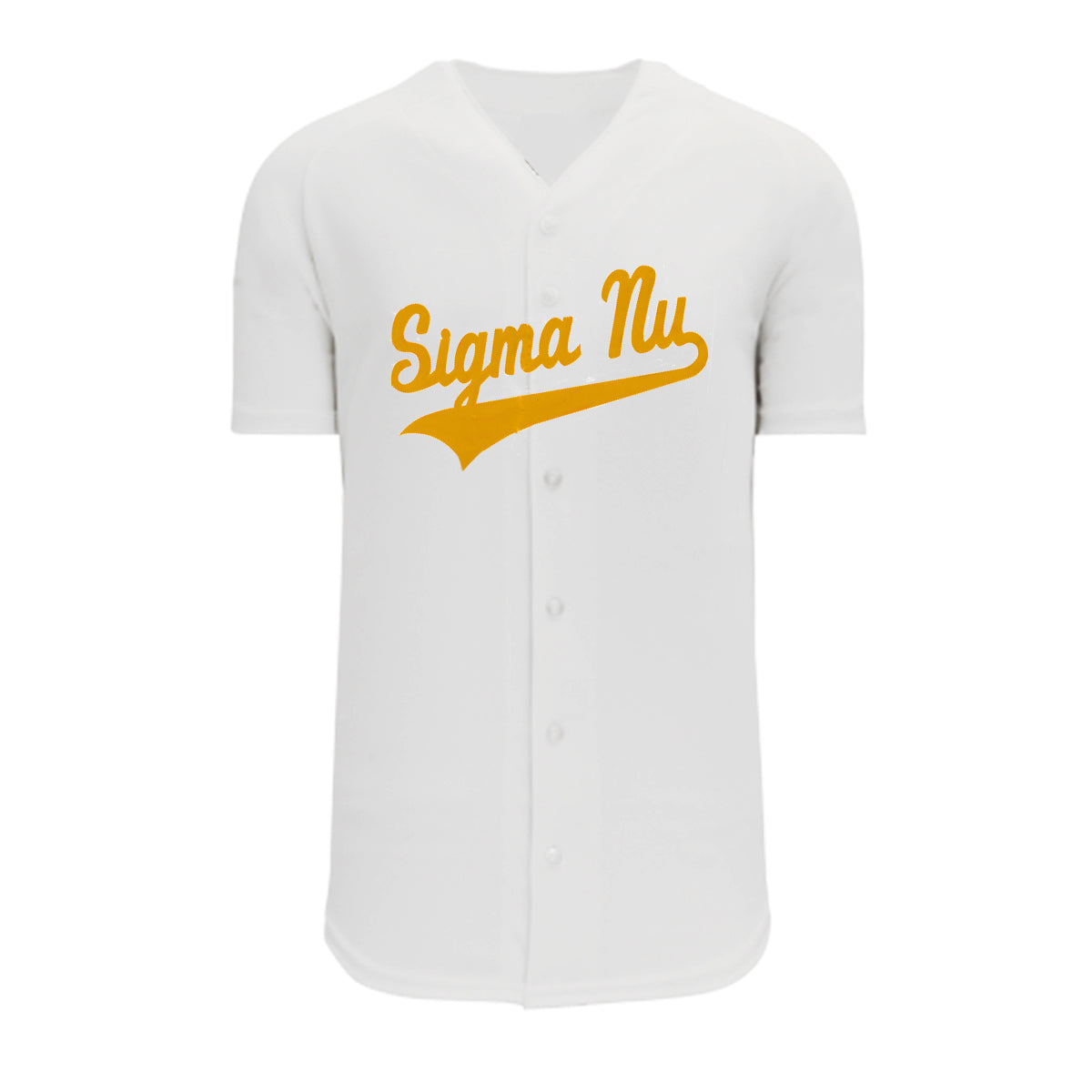 Sigma Nu White Mesh Baseball Jersey