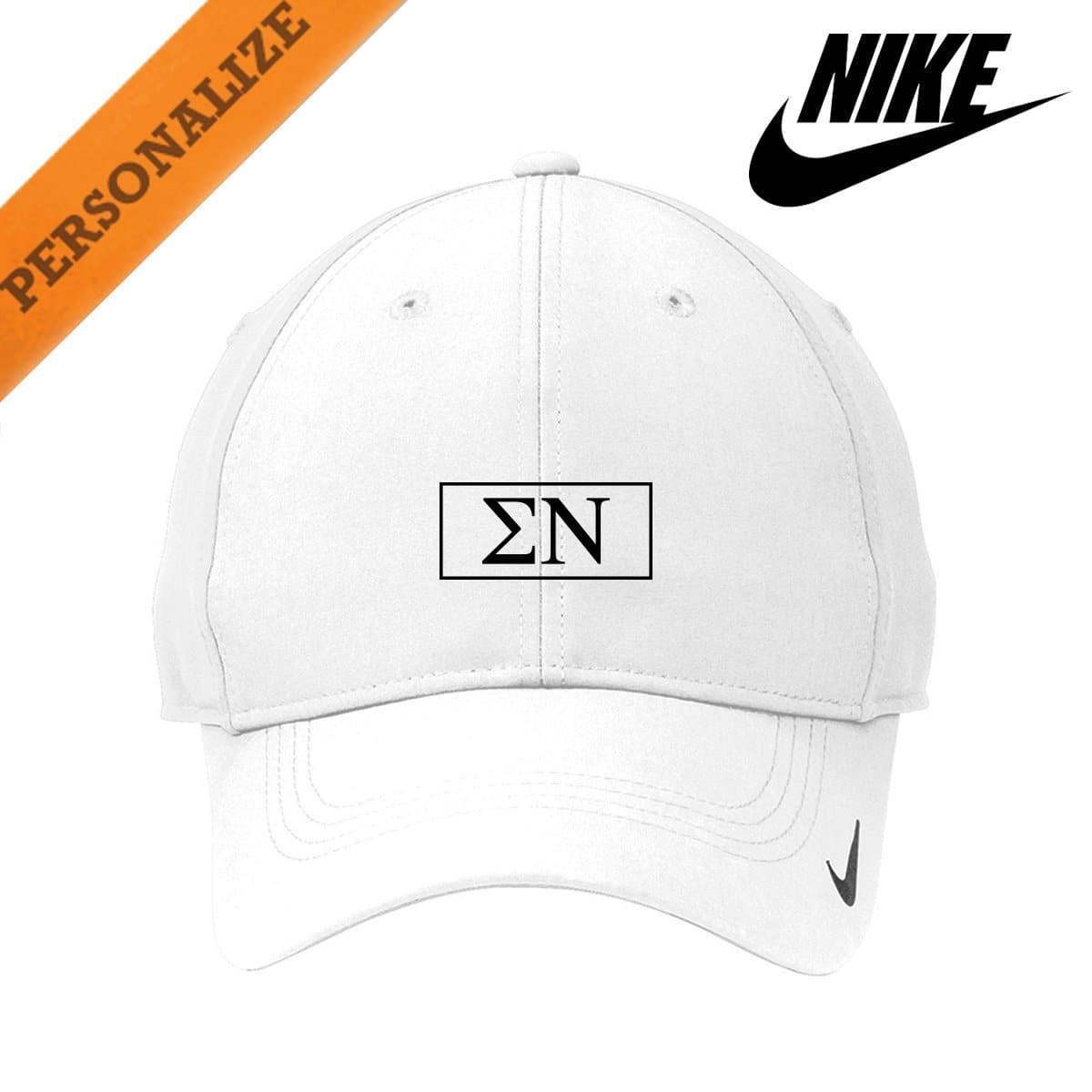 Sigma Nu Personalized White Nike Dri-FIT Performance Hat | Sigma Nu | Headwear > Billed hats