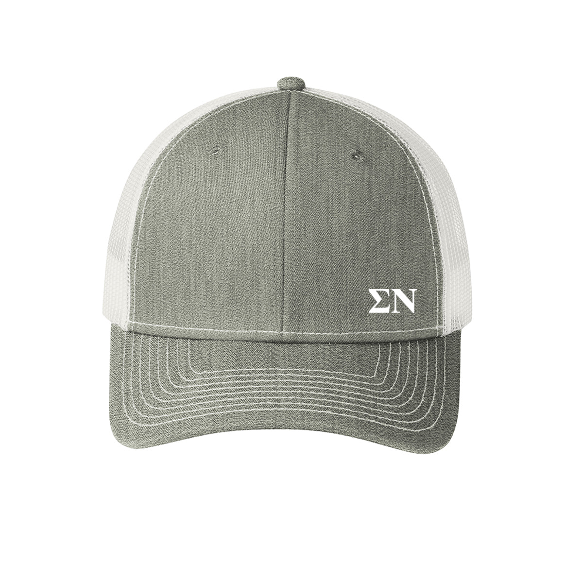 New! Sigma Nu Grey Greek Letter Trucker Hat