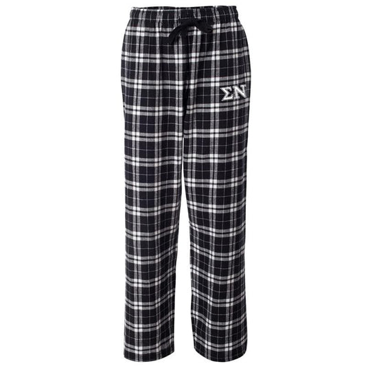 Sigma Nu Black Plaid Flannel Pants | Sigma Nu | Pajamas > Pajama bottom pants