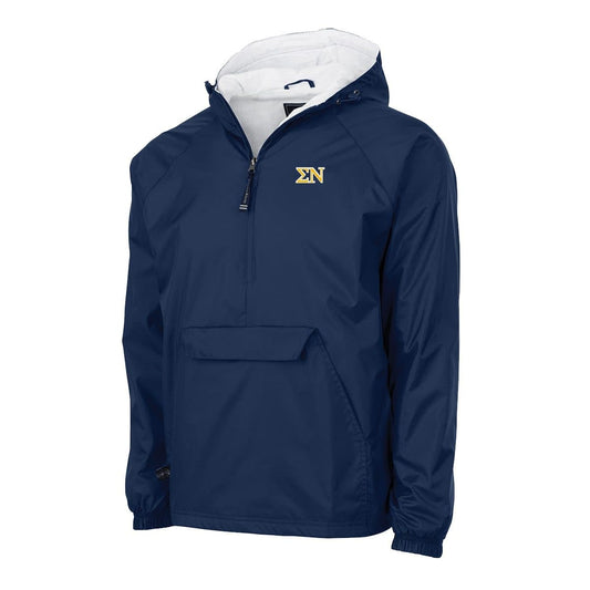 Sigma Nu Charles River Navy Classic 1/4 Zip Rain Jacket | Sigma Nu | Outerwear > Jackets