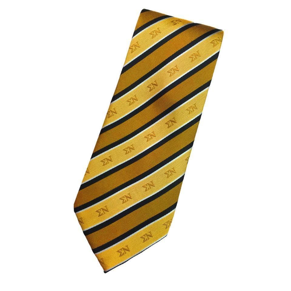 Sigma Nu Gold and Black Striped Silk Tie | Sigma Nu | Ties > Neck ties