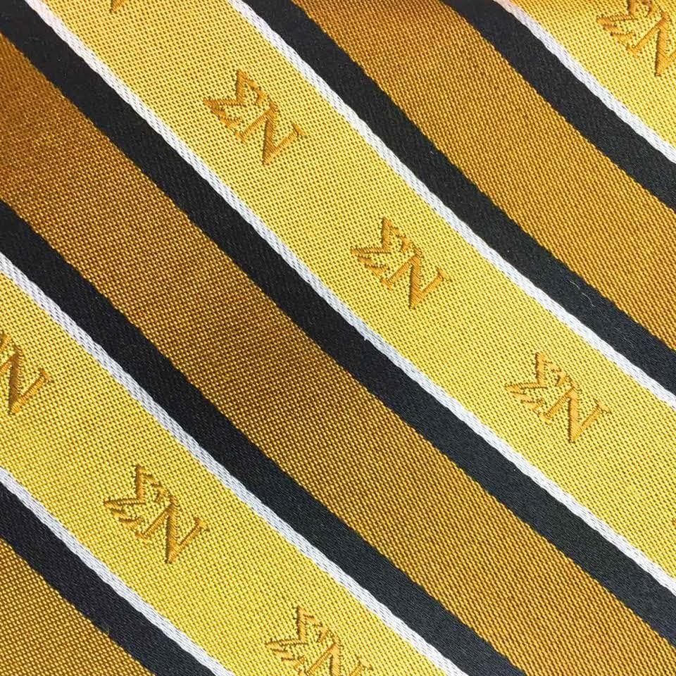Sigma Nu Gold and Black Striped Silk Tie | Sigma Nu | Ties > Neck ties
