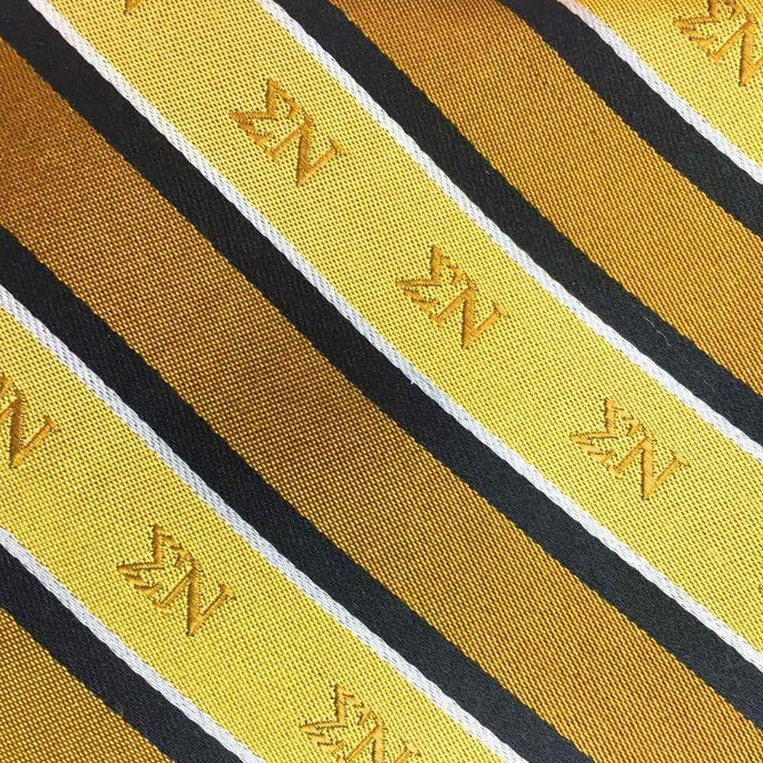 Sigma Nu Gold and Black Striped Silk Tie | Sigma Nu | Ties > Neck ties