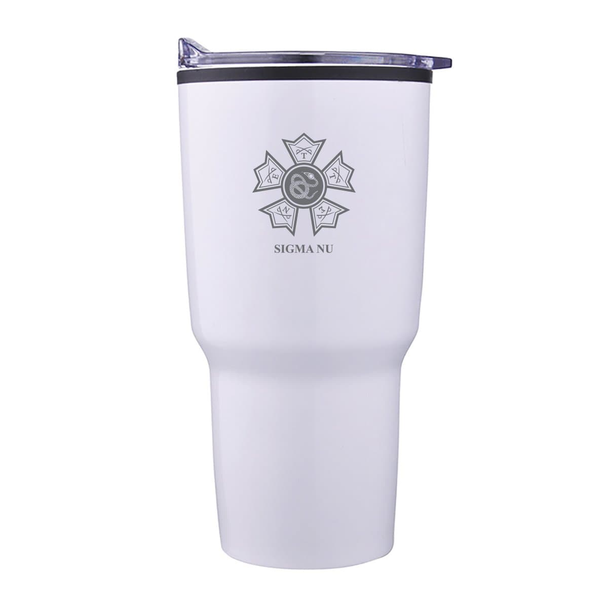Sigma Nu 30oz White Tumbler | Sigma Nu | Drinkware > Travel mugs