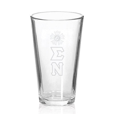 Sigma Nu Engraved Fellowship Glass | Sigma Nu | Drinkware > 15 ounce glasses
