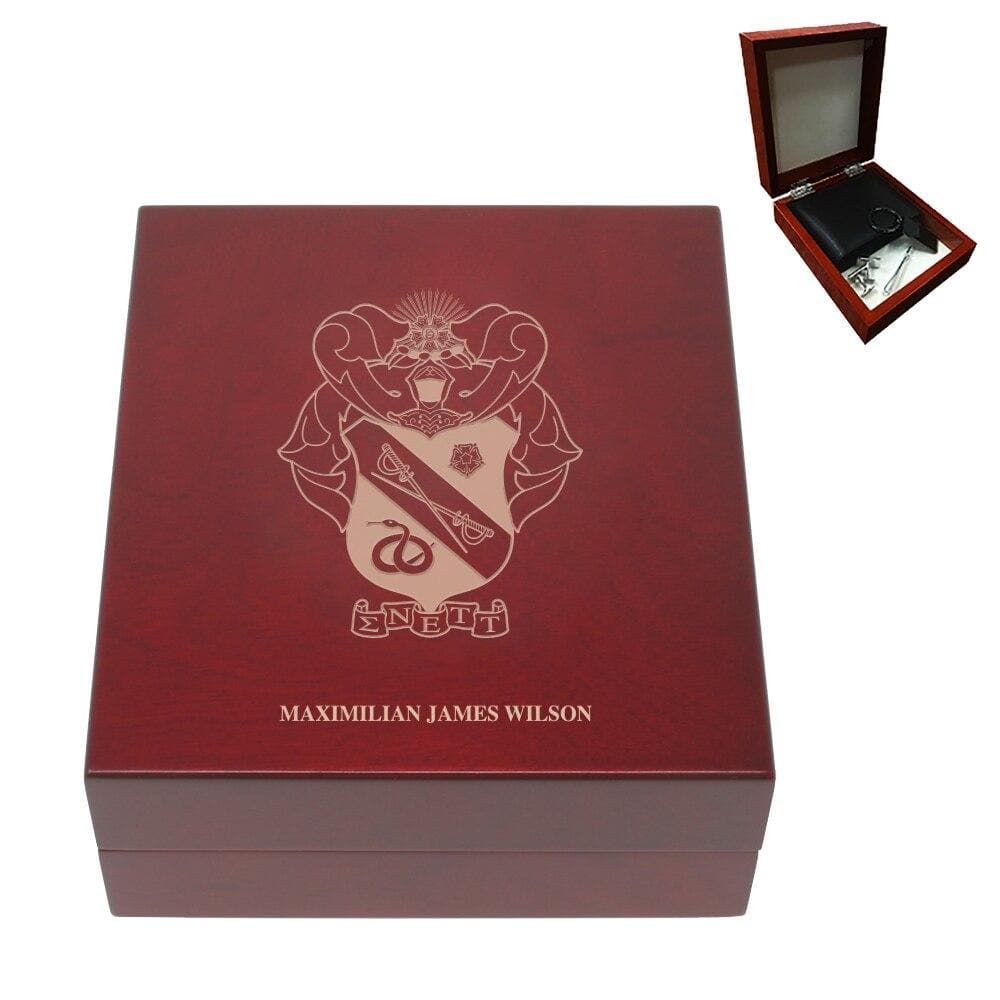 Sigma Nu Personalized Rosewood Box | Sigma Nu | Household items > Keepsake boxes
