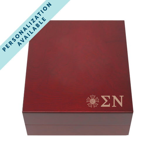 New! Sigma Nu Fraternity  Greek Letter Rosewood Box
