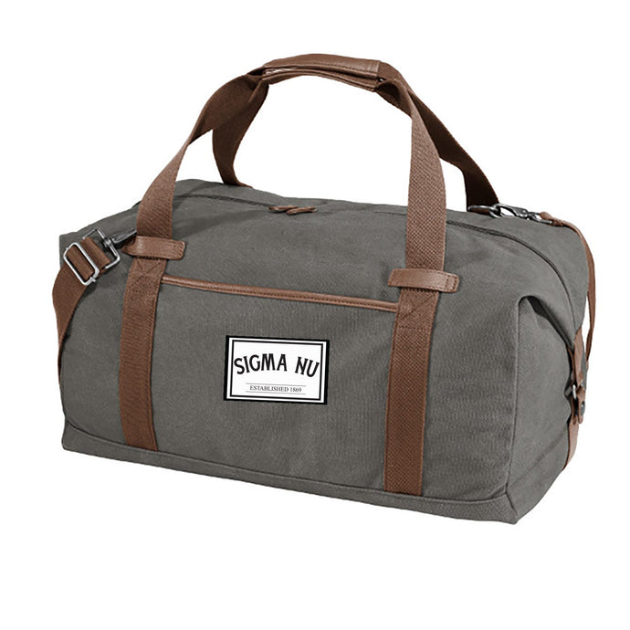 Sigma Nu Gray Canvas Duffel | Sigma Nu | Bags > Duffle bags